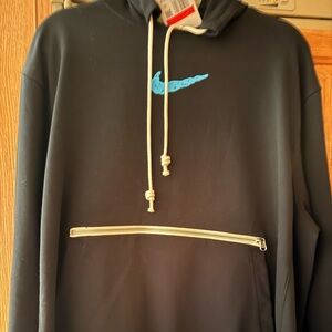 Nike Black Hoodie with Light Blue Swoosh
